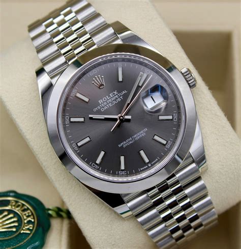 rolex silber graues zifferblatt|Rolex datejust edelstahl.